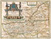 Карта епархии Сарла в Аквитании. Le Diocese de Sarlat. Diocesis Sarlatensis. Составил Хенрикус Хондиус. Амстердам, 1625