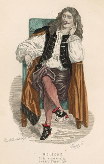 Знаменитый Мольер (Жан Батист Поклен, 1622-1673).