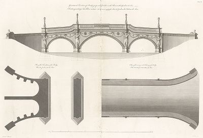 Мост, предложенный знаменитым архитектором Робертом Адамом к возведению в парке Сион-Хаус, вблизи Лондона. 