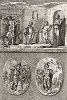 Ангерона с Гарпократом и Раскаянием, богиня наслаждений Волупия,  Вулкан и Марс. "Iconologia Deorum,  oder Abbildung der Götter ...", Нюренберг, 1680. 