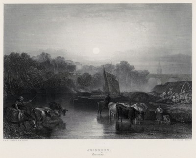 Вид на Абингдон в Беркшире (лист из альбома "Галерея Тёрнера", изданного в Нью-Йорке в 1875 году)