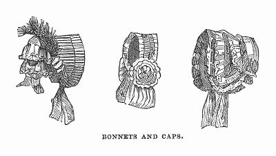 Дамская головные уборы (The Illustrated London News №113 от 29/06/1844 г.)