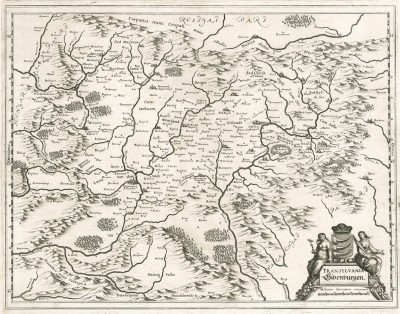 Трансильвания. Transylvania Sibenburgen. Карта из Theatrum Orbis Terrarum Виллема Блау. Амстердам, 1638