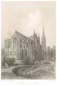Южный фасад церкви аббатства Сен-Дени (из работы Paris dans sa splendeur, изданной в Париже в 1860-е годы)