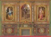 Настенные деревянные панели с росписями для каминной залы, гостиной или библиотеки от Murdie, Cowton & Co., Лондон. Каталог Всемирной выставки в Лондоне 1862 года, т.2, л.1