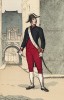 Офицер "стражей тишины" (gardiens de la paix) в униформе образца 1802 года. Ville de Paris. Histoire des gardiens de la paix. Париж, 1896