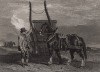 Ломовая лошадь по кличке Клёцка. На заднем плане два саффолкских тяжеловоза. Гравюра с живописного оригинала британского художника-анималиста Бенджамина Маршалла. The Sportsman's Repository… by John Scott. Лондон, 1809