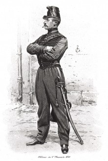 Униформа офицера 4-го полка французских гусар образца 1840 года (из Types et uniformes. L'armée françáise par Éduard Detaille. Париж. 1889 год)