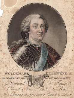 Ульрих Фридрих Вольдемар, граф де Лёвендаль (1700-55), маршал Франции с 1747 г. Париж, 1787