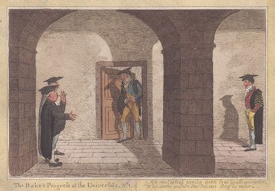 Похождения повесы в университете. Сатирическая гравюра Джеймса Гилрея, 1806