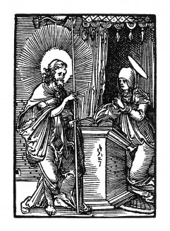 Явление Иисуса Марии. Из Benedictus Chelidonius / Passio Effigiata. Монограммист N.H. Кёльн, 1526