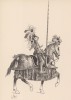 Французский рыцарь XVI века в полном вооружении (из "Иллюстрированной истории верховой езды", изданной в Париже в 1891 году)