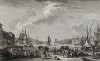 Вид на порт Марселя со стороны старого арсенала (лист 28 из альбома гравюр Nouvelles vues perspectives des ports de France..., изданного в Париже в 1791 году)