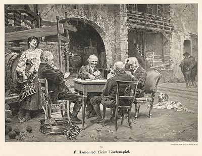 Карточные жулики. Moderne Kunst..., т. 9, Берлин, 1895 год. 