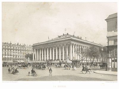 Биржа (из работы Paris dans sa splendeur, изданной в Париже в 1860-е годы)
