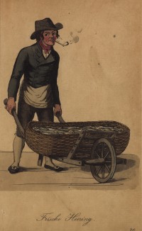 Гамбургские уличные торговцы 1810-х гг. Торговцы рыбой. "Ещё свежая селёдка!"