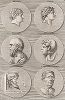 Гиерон II Сиракузский, Гелон, Сократ, Теэтет Афинский в маске Сократа, Каллисфен, Луций Корнелий Лентул Крус.