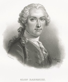 Улоф Ингелссон Рабениус (1730 - 16 мая 1772), юрист, профессор университета Упсалы (1749), член риксдага (1765). Galleri af Utmarkta Svenska larde Mitterhetsidkare orh Konstnarer. Стокгольм, 1842