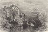 Мельницы на реке Блэкстоун-ривер, Провиденс, штат Род-Айленд. Лист из издания "Picturesque America", т.I, Нью-Йорк, 1872.