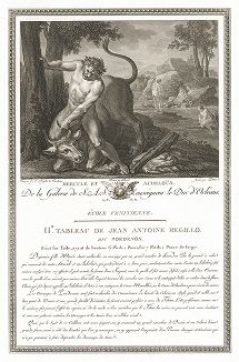 Геркулес и Ахелой работы Джованни Порденоне. Лист из знаменитого издания Galérie du Palais Royal..., Париж, 1808