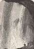 Под водопадом. Канадская часть Ниагарского водопада. Лист из издания "Picturesque America", т.I, Нью-Йорк, 1872.