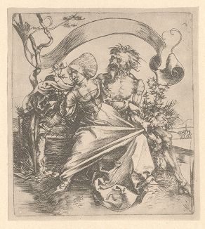 Насилие. Гравюра Альбрехта Дюрера, выполненная ок. 1495 года (Репринт 1928 года. Лейпциг)