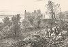 Вид на дворец графа Воронцова в Алупке 12 августа 1837 года (из Voyage dans la Russie Méridionale et la Crimée... Париж. 1848 год (лист 33))