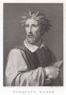 Торквато Тассо (1544--1595) - один из крупнейших итальянских поэтов XVI века, автор поэмы «Освобождённый Иерусалим». Портрет работы знаменитого мастера Рафаэля Моргена. 