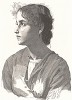 Портрет девушки. Репродукция гравюры на стали из The Art Journal за 1871 год. 