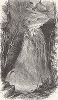 Водопад Хрустальный, Белые горы, штат Нью-Гемпшир. Лист из издания "Picturesque America", т.I, Нью-Йорк, 1872.