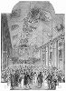 Каледонский бал, устроенный по обыкновению в концертном зале на площади Гановер-сквер в Лондоне, некогда принадлежавшем итальянскому импресарио Сэру Джованни Галлини (1728 -- 1805 гг.) (The Illustrated London News №96 от 02/03/1844 г.)