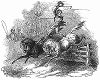 Выступление с конным номером Месье Жана Поласки на сцене лондонского цирка Эстли в 1848 году (The Illustrated London News №300 от 29/01/1848 г.)