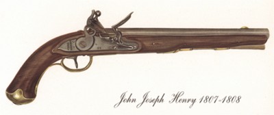 Однозарядный пистолет США John Joseph Henry 1807-1808 г. Лист 31 из "A Pictorial History of U.S. Single Shot Martial Pistols", Нью-Йорк, 1957 год