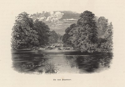 На реке Бретэй в северной Англии (иллюстрация к работе "Пресноводные рыбы Британии", изданной в Лондоне в 1879 году)