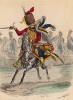 Офицер прусских лейб-гусар во главе эскадрона (иллюстрация Адольфа Менцеля к известной работе Эдуарда Ланге "Солдаты Фридриха Великого", изданной в Лейпциге в 1853 году)