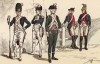 Национальные гвардейцы 1789 года: гренадер, ветеран, стрелок и кавалеристы. Ville de Paris. Histoire des gardiens de la paix. Париж, 1896