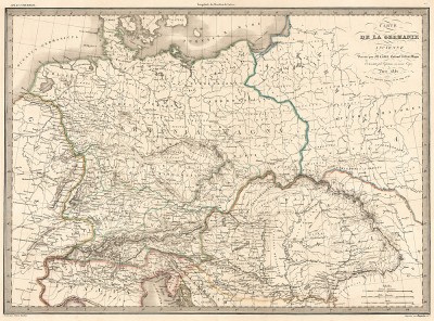 Карта древней Германии. Atlas universel de geographie ancienne et moderne..., л.7. Париж, 1842