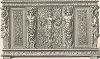 Резной сундук из коллекции Лувра, XVI век. Meubles religieux et civils..., Париж, 1864-74 гг. 