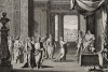 Иосиф растолковывает фараону вещий сон (из Biblisches Engel- und Kunstwerk -- шедевра германского барокко. Гравировал неподражаемый Иоганн Ульрих Краусс в Аугсбурге в 1700 году)