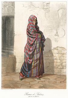 Персиянка из Баку. "Costumes du Caucase" князя Гагарина, л. 52, Париж, 1840-е гг. 