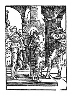 Бичевание Иисуса. Из Benedictus Chelidonius / Passio Effigiata. Монограммист N.H. Кёльн, 1526