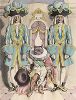 Кот в сапогах во дворце. Иллюстрация Умберто Брунеллески к сказке Шарля Перро "Кот в сапогах". Париж, 1946 год