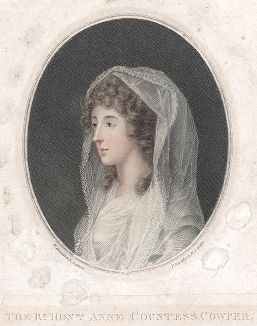Ханна Анна Гор (1758--1826) - графиня Коупер. Гравюра Франческо Бартолоцци по рисунку Уильяма Гамильтона.