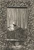 Психея смотрит на спящего Амура. Офорт немецкого символиста Макса Клингера из серии иллюстраций к "Амуру и Психее" Апулея. Мюнхен, 1880.