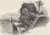Скала Голова Сфинкса, остров Гибралтар, озеро Эри, штат Огайо. Лист из издания "Picturesque America", т.I, Нью-Йорк, 1872.