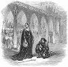 Сцена из знаменитой исторической пьесы Уильяма Шекспира (1452 -- 1485 гг.) "Ричард III", написанной приблизительно в 1591 году -- постановка 1844 года лондонского театра Друри-Лейн (The Illustrated London News №94 от 17/02/1844 г.)