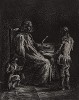 Учитель. Офорт Жан-Жака де Буассье, называемого "французский Рембрандт", 1780 год.