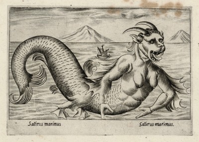 Морской сатир (лист из альбома Nova raccolta de li animali piu curiosi del mondo disegnati et intagliati da Antonio Tempesta... Рим. 1651 год)