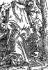 Молитва Святого Вольфганга за благополучное строительство церкви. Из "Жития Святого Вольфганга" (Vita Divi Folfgangi) неизвестного немецкого мастера. Издал Johann Weyssenburger, Ландсхут, 1516