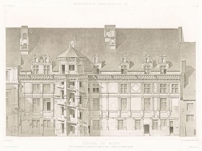 Замок Блуа (XVII век), лист 2.  Archives de la Commission des monuments historiques, т.3, Париж, 1898-1903. 